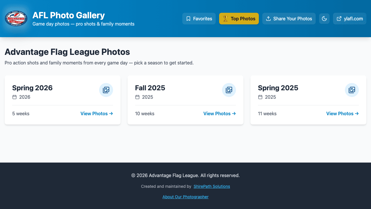 AFL Photo Gallery screenshot